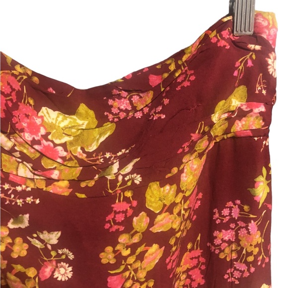 NWT Rachel Roy Maroon Floral Print A symmetrical maxi size S - Picture 2 of 5